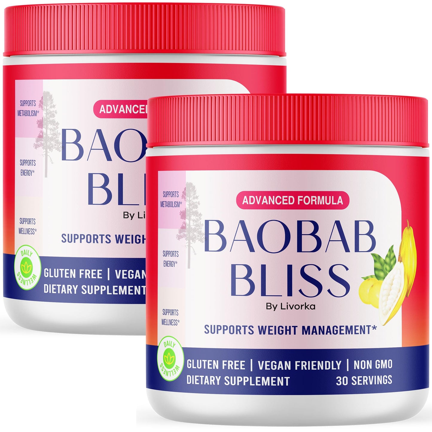 (2 Pack) Baobab Bliss Powder, Baobab Bliss Organic Powder, Baobab Bliss Powder All Natural Fiber Supplement, Baobab Bliss Fruit Powder, Baobab Bliss Powder Organic Review, 60 Servings For 2 Months