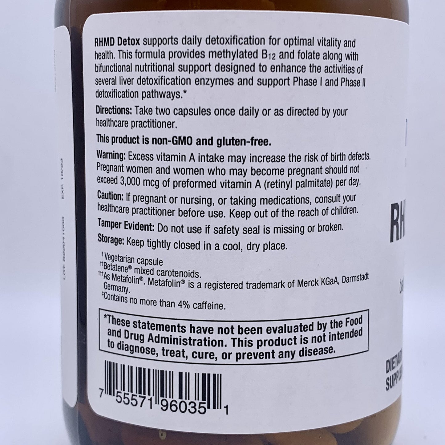 Radiantly Healthy RHMD Detox - Daily Support for Balanced detoxification - Dietary Supplement - (76 Capsules)