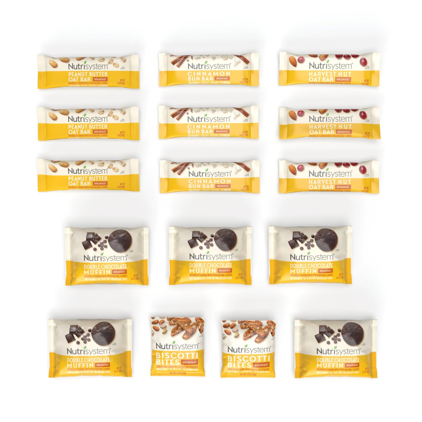 Nutrisystem OnTheGo Breakfast Bars Muffins and Biscotti Helps Support Weight Loss  16 Count