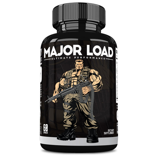 Major Load Testosterone Booster for Men - Testosterone Supplement with Horny Goat Weed, Maca Root, & Tribulus Terrestris - Tongkat Ali Men's Energy, Stamina & Strength - Test Booster 60 Capsules