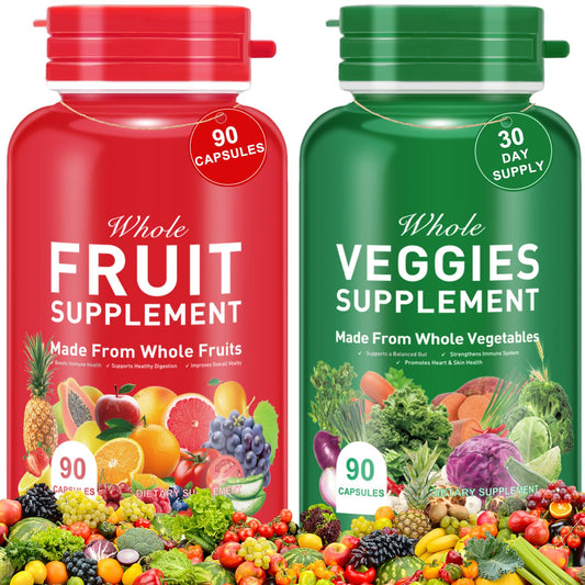 Daiasns Fruits and Vegetables Supplements,Fruit and Veggies Supplement -90 Fruit & 90 Vegetables High Fiber Supplement for Immunity, Gut & Energy, Superfood Formula, Vegan