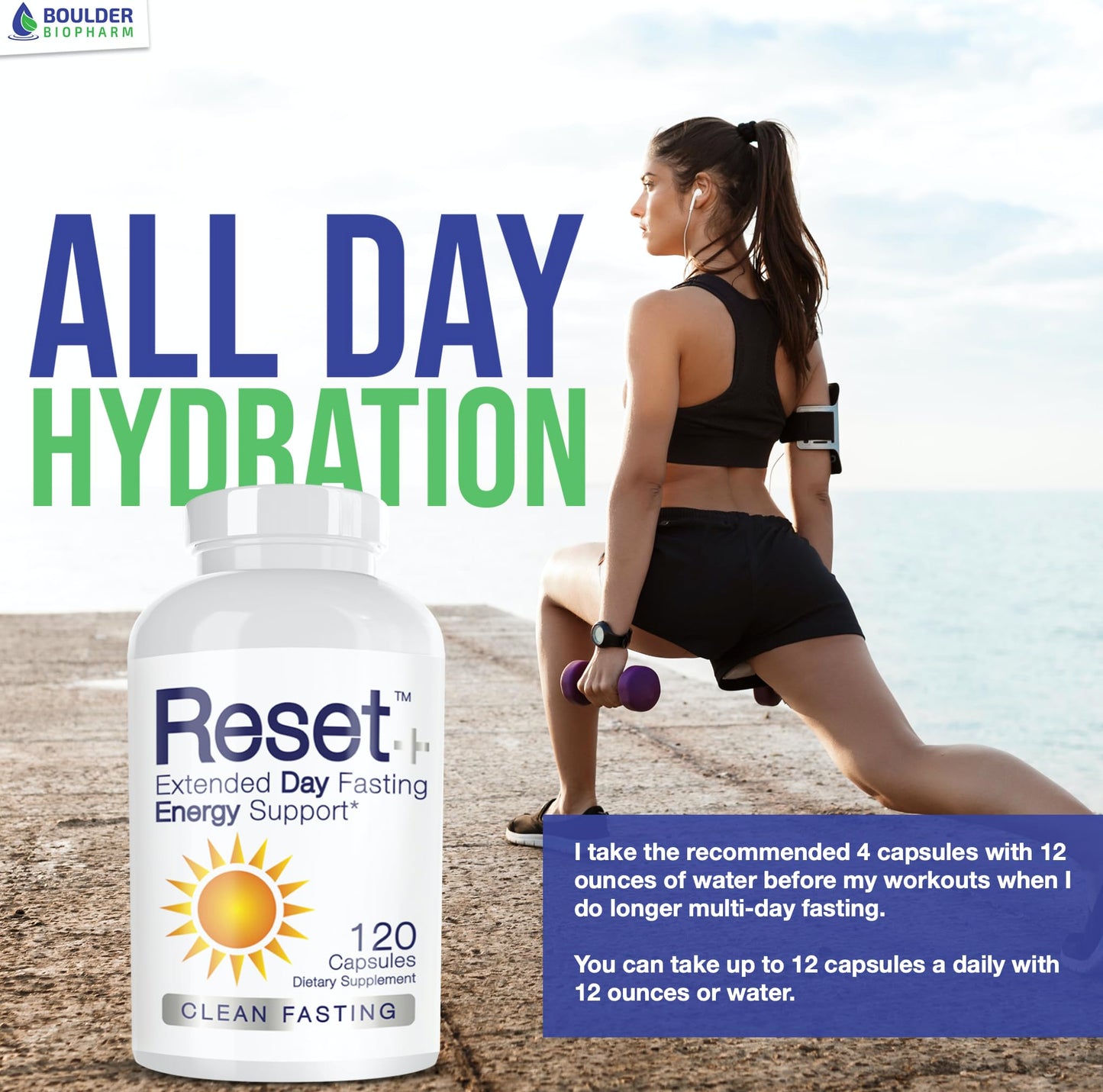 Reset+ 7 Energy Electrolytes, Methyl B12, Methyl Folate, Pink Salt, Magnesium, Super B Complex, Green Tea & Green Coffee Extracts, Biotin, Zinc, 72 Trace Minerals