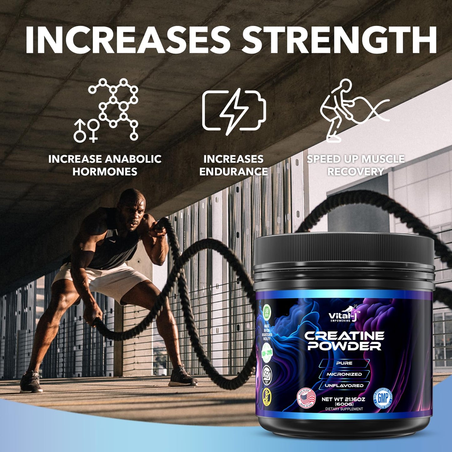 120 Servings Pure Micronized Creatine Monohydrate Powder, Amino Acid Powder - Support Muscles, Cellular Energy and Cognitive Function - Gluten-Free, Unisex, Keto 21.16 Oz