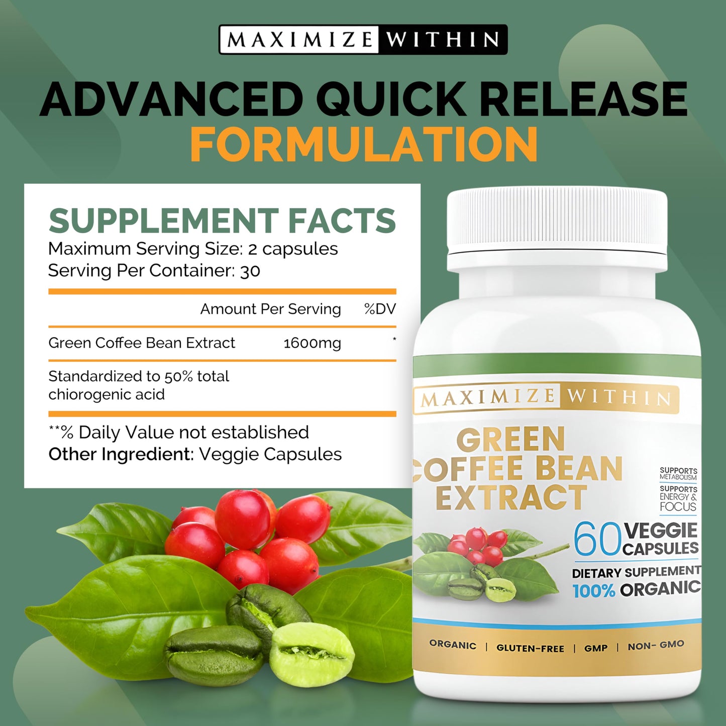 Maximize Within Green Coffee Bean Extract, 60 ct