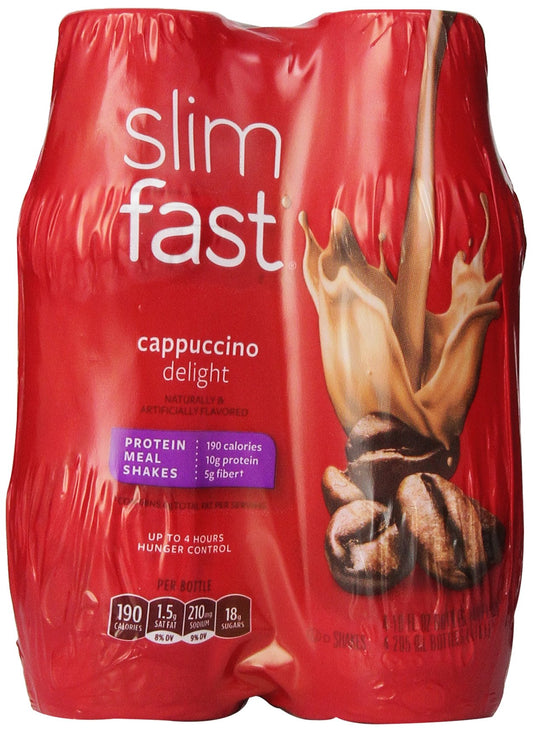 SlimFast Cappuccino Delight Ready To Drink Shakes, 10 Ounce (Pack of 24)