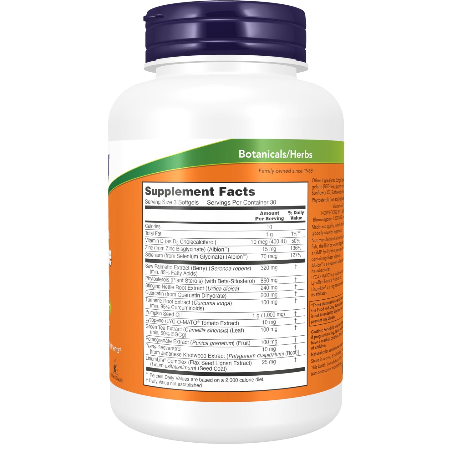 NOW Supplements, Prostate Health, Clinical Strength Saw Palmetto, Beta-Sitosterol & Lycopene, 90 Softgels