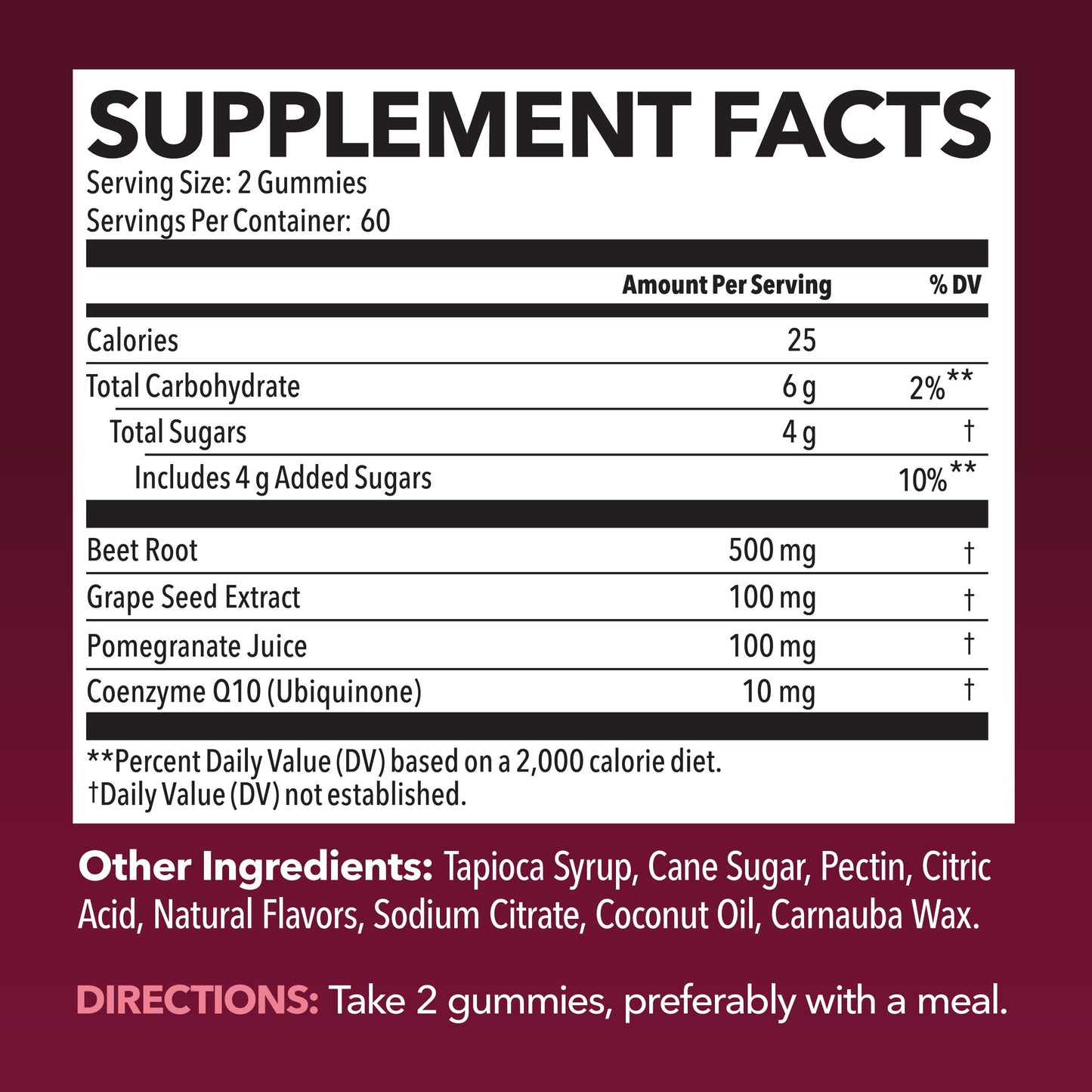 Beet Root Gummies with COQ10 & Pomegranate - Nitric Oxide Supplement for Men and Women - Endurance, Performance, Recovery - Vegan, Non-GMO, Gluten Free - Mixed Berry Flavor, 2 Month Supply