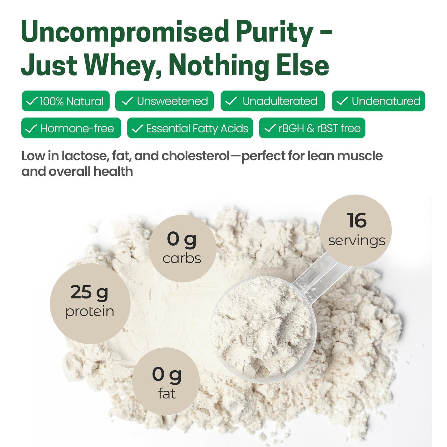 Z Natural Foods Ultra Whey Protein Isolate Powder - Pure, Unflavored, Unsweetened Whey Protein Powder - Flavorless Whey Isolate with Vital Proteins for Fitness, Sports Nutrition, Immune Support, 1 lb