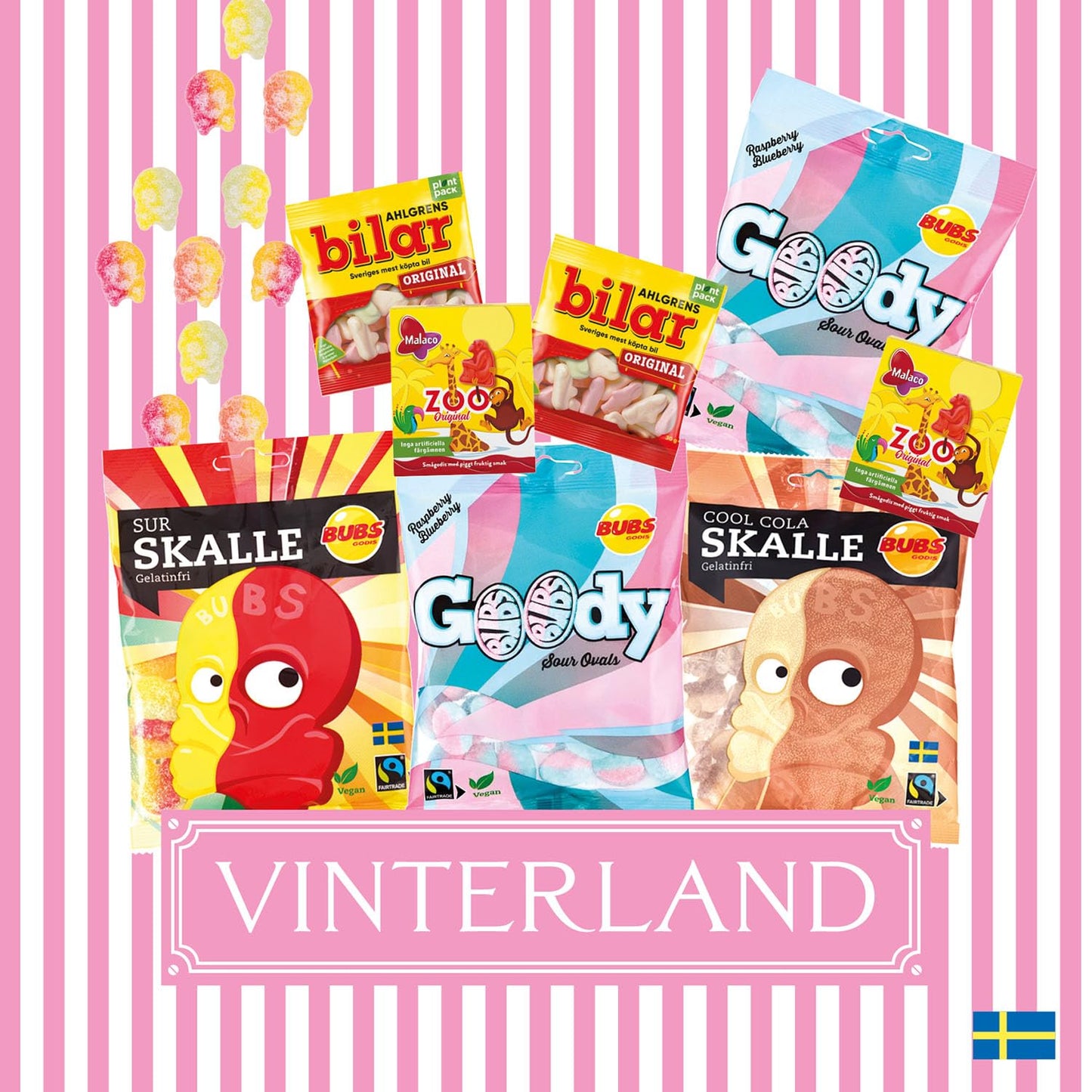 Swedish Candy Mix  Goody Bubs Candy Ovals  Skull Candy  Swedish Candy Bubs Godis  Ahlgrens Bilar Swedish Candy  Zoo Candy