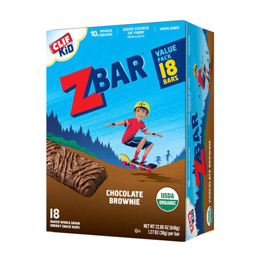 CLIF Kid Zbar  Chocolate Brownie  Soft Baked Whole Grain Snack Bars  USDA Organic  NonGMO  PlantBased  127 oz 18 Pack