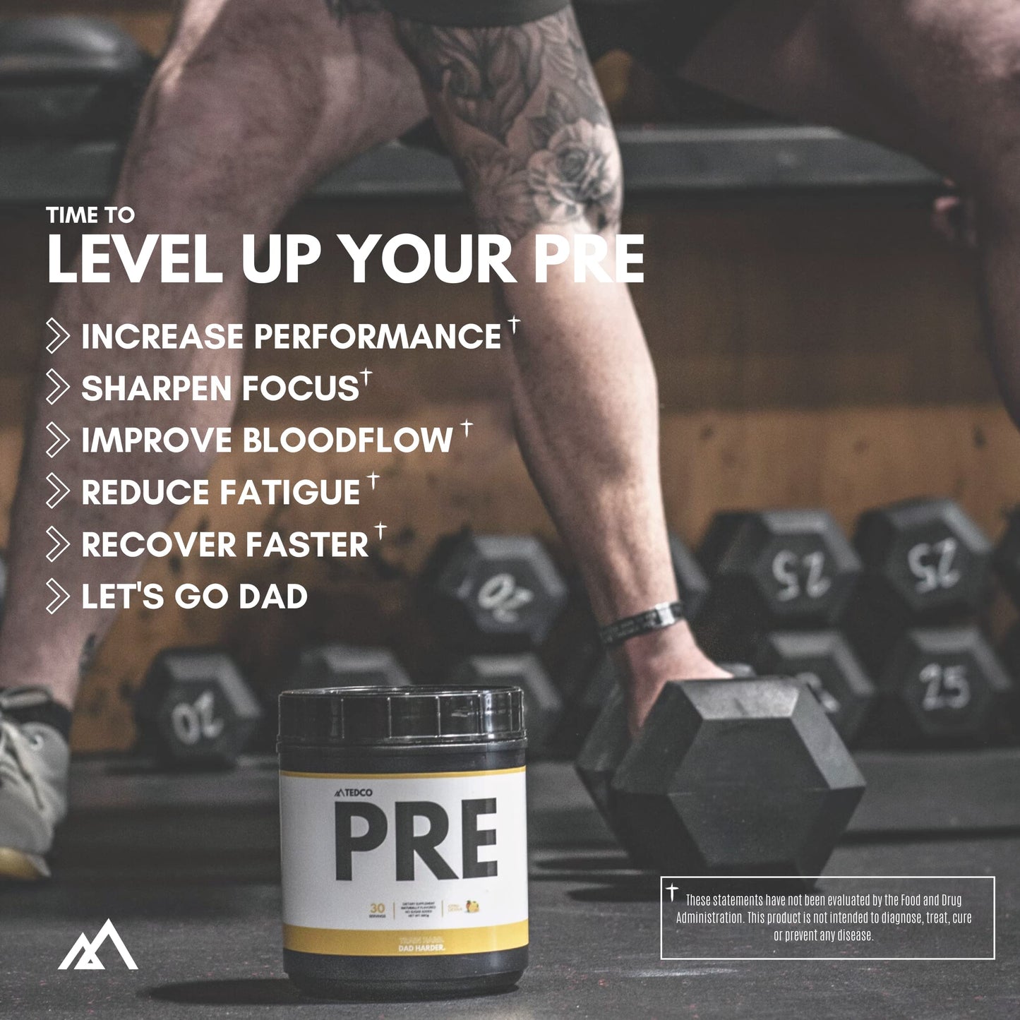 TEDCo Pre Workout Powder - All Natural Preworkout for Men, Zero Artificial Sweeteners - BCAA, Creatine, Beta Alanine, L-Citrulline - 30 Full Servings (Citrulicious)