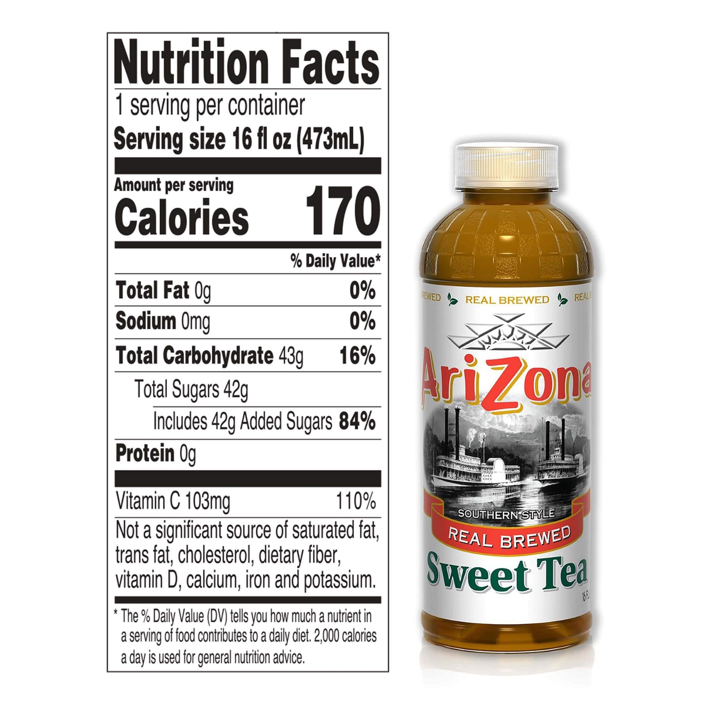 AriZona Southern Style Sweet Tea Premium Brewed 16 Fl Oz Pack of 12