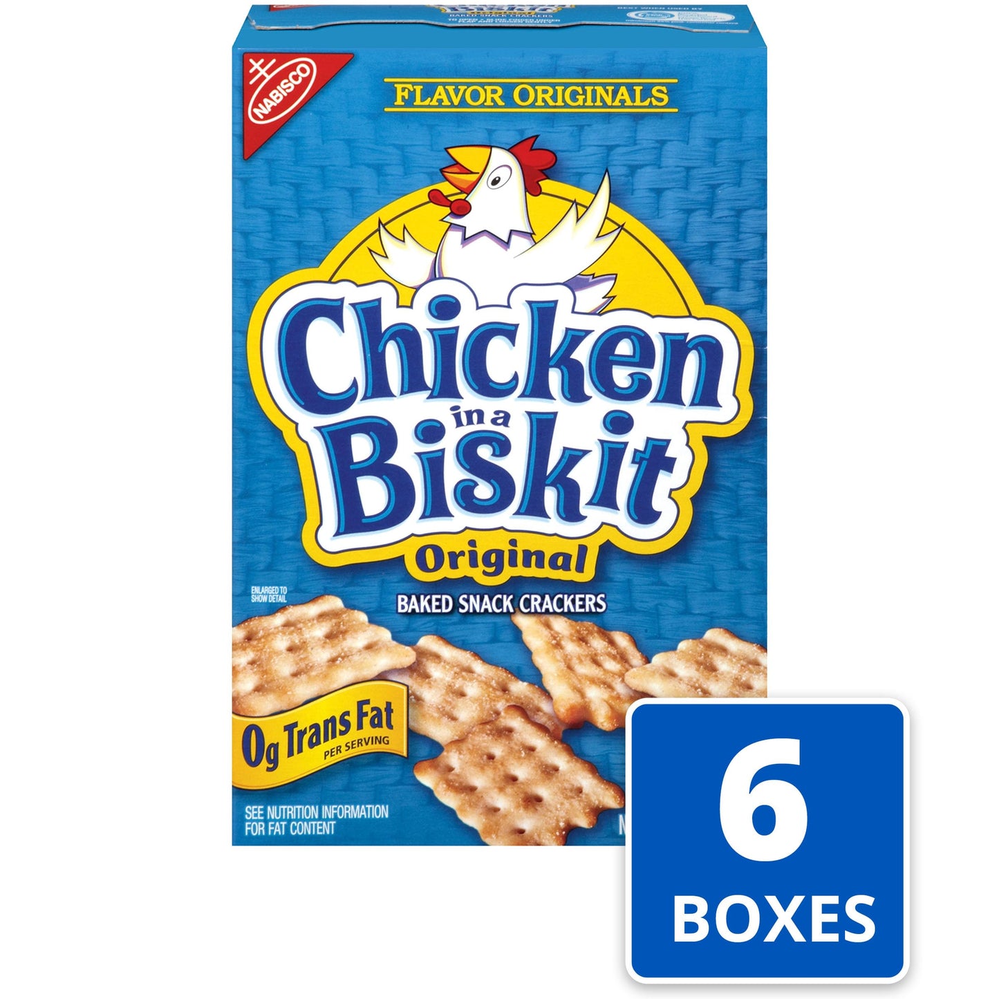 Chicken in a Biskit Original Baked Snack Crackers 6  75 oz Boxes