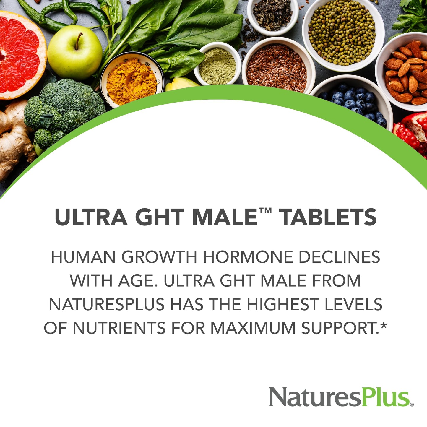 Natures Plus Ultra GHT Male - 90 Extended Release Tablets - Maximum Strength Human Growth Hormone Boost - Gluten Free - 30 Servings