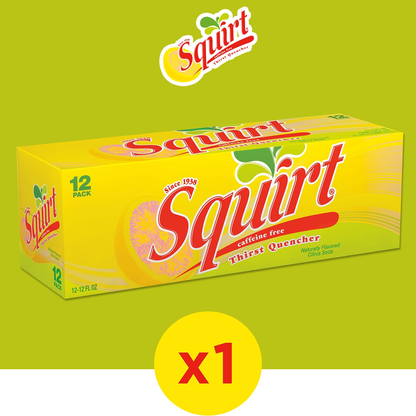 Squirt Citrus Soda 12 fl oz cans Pack of 12