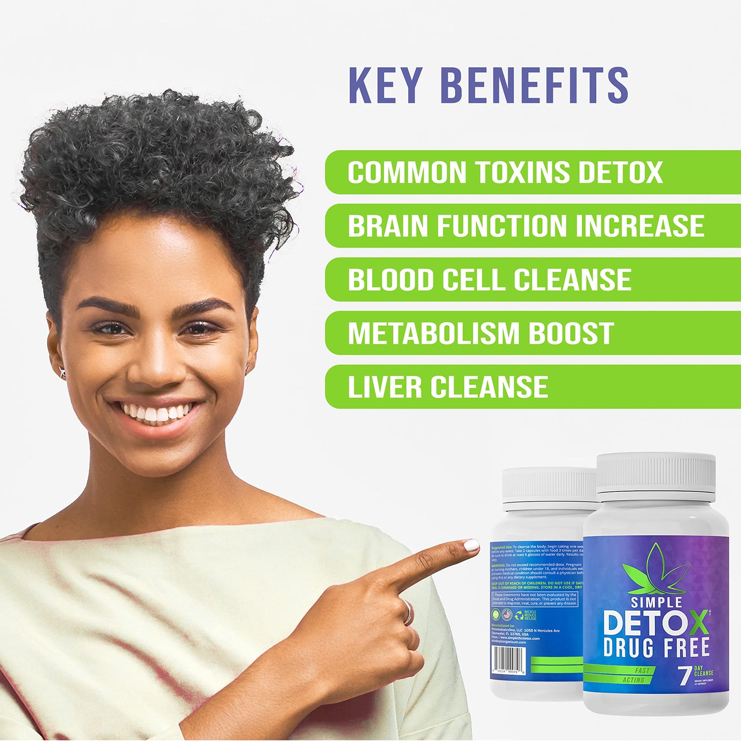 Simple Detox Cleanse | Support for Ultimate Body Detox | Made in USA | Detox Cleanse for Men & Women | 42 Capsules