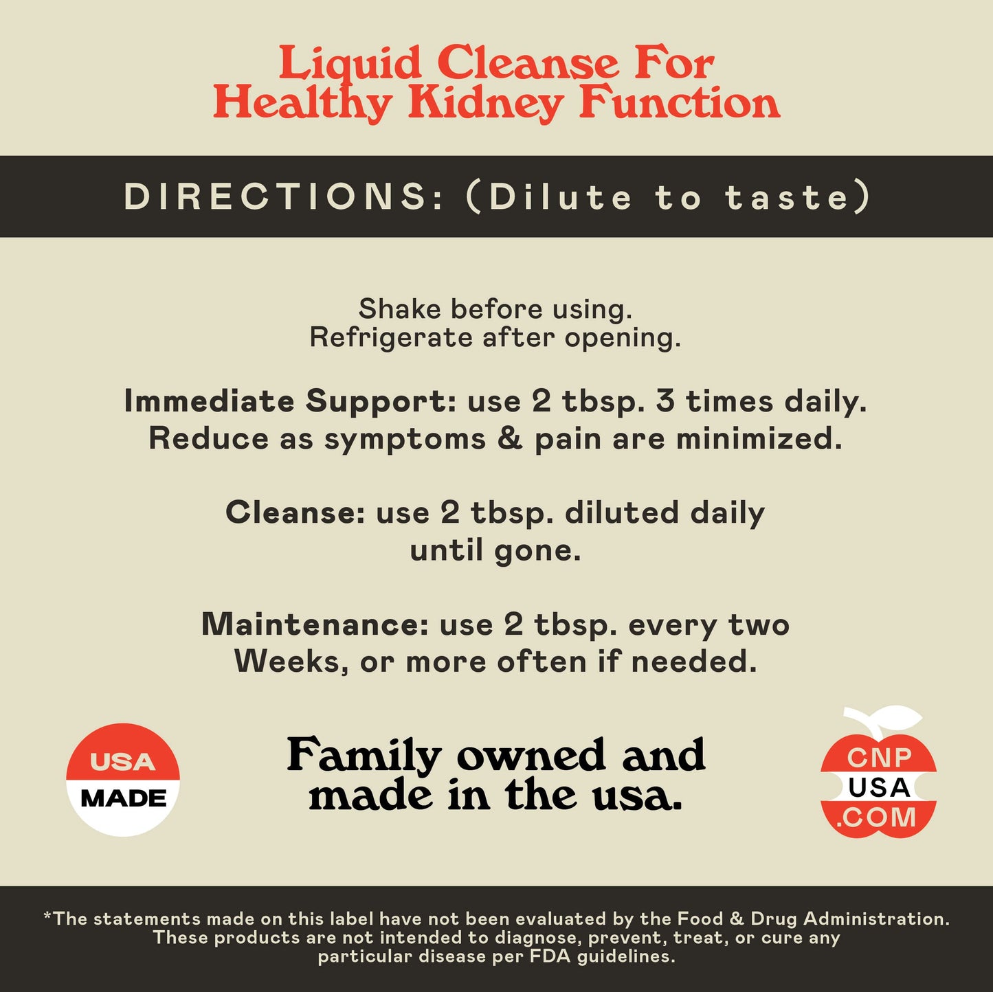 Complete Natural Kidney Complete - Liquid Dietary Supplement for Kidney Support, Cleanse, and Detox with Apple Cider Vinegar, Lemon, Organic Chanca Piedra, Beet, Citric Acid, Vitamin C, & More - 12oz