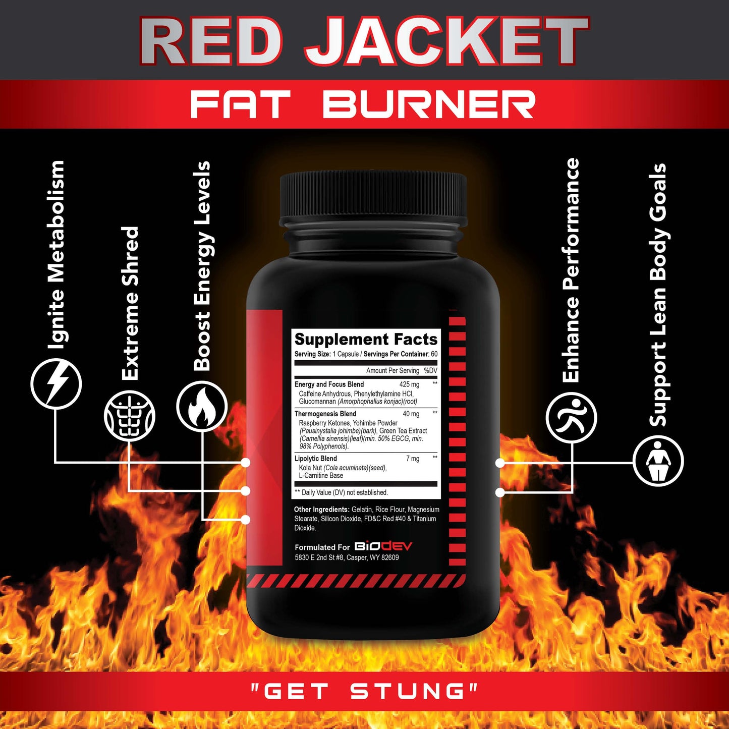Red Jacket Thermogenic Fat Burner - Advanced Weight Loss Pills for Energy Boost, Metabolism Ignite, Extreme Shred, and Focus - Ultra Potent Diet Supplement for Lean Body and Performance Power