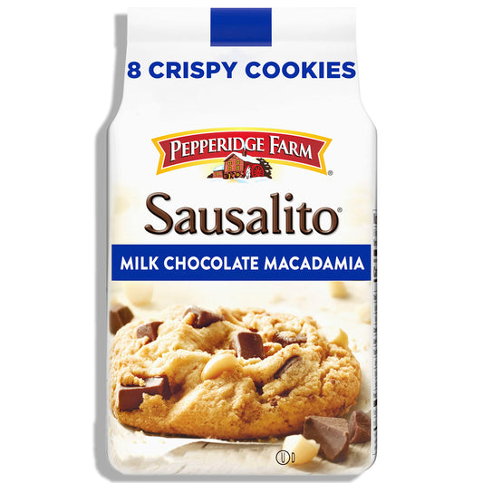 Pepperidge Farm Sausalito Crispy Milk Chocolate Macadamia Nut Cookies 72 OZ Bag 8 Cookies