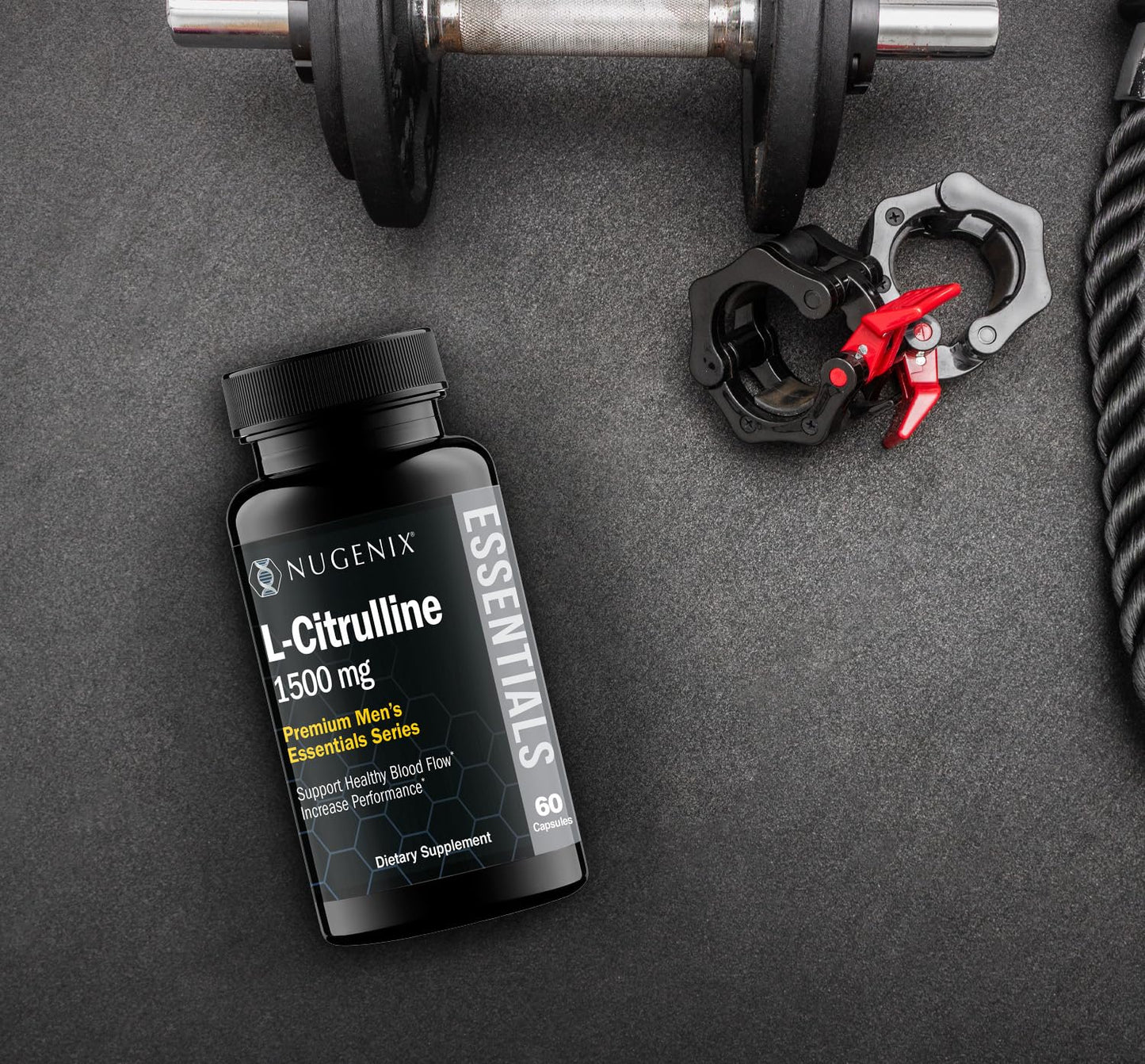 Nugenix Essentials L-Citrulline Supplement for Enhanced Blood Flow and Performance - 1500 mg, 60 Capsules