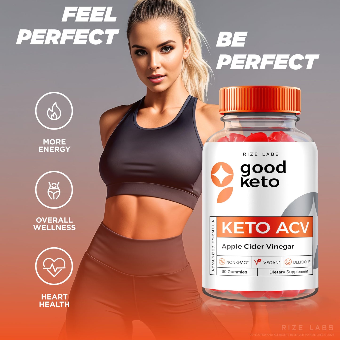 rize labs - Good Keto ACV Gummies for Advanced Weight Loss, All Natural, Premium Formula, Apple Cider Vinegar Supplement (180 Gummies)