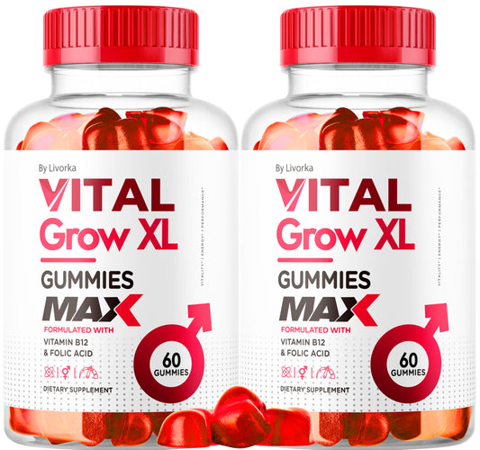 (2 Pack) Vital Grow XL Male Gummies - Men's Performance Gummies 1050MG Vital GrowXL Blend, Vital Growth Gummy Advanced Gomitas Formula, 120 Gummies for 2 Months
