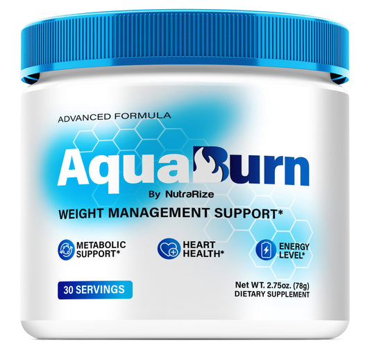 NutraRize AquaBurn - Premium Powder Formula for Overall Health and Fitness, Aqua Burn to Support Healthy Lifestyle and Overall Well-Being, Official AquaBurn in A Jar Review (30 Servings)