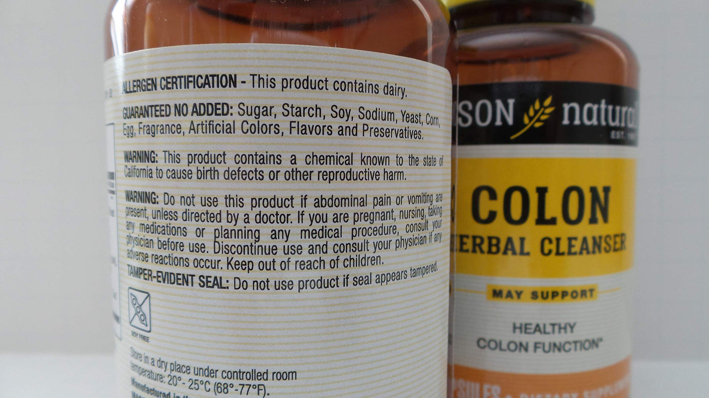 Mason Colon Herbal Cleanser Caps 500mg, 100 Capsules (Pack of 2)