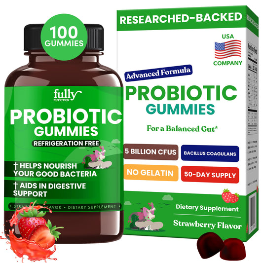 PROBIOTICS DAILY Immunity Fiber Gummies For Women & Men: Prebiotics + Probiotics for Digestive + Immune Support, Gluten Free, Non-GMO, 100 Gummy Vitamins, 5 Billion CFUs, No Refrigeration Required