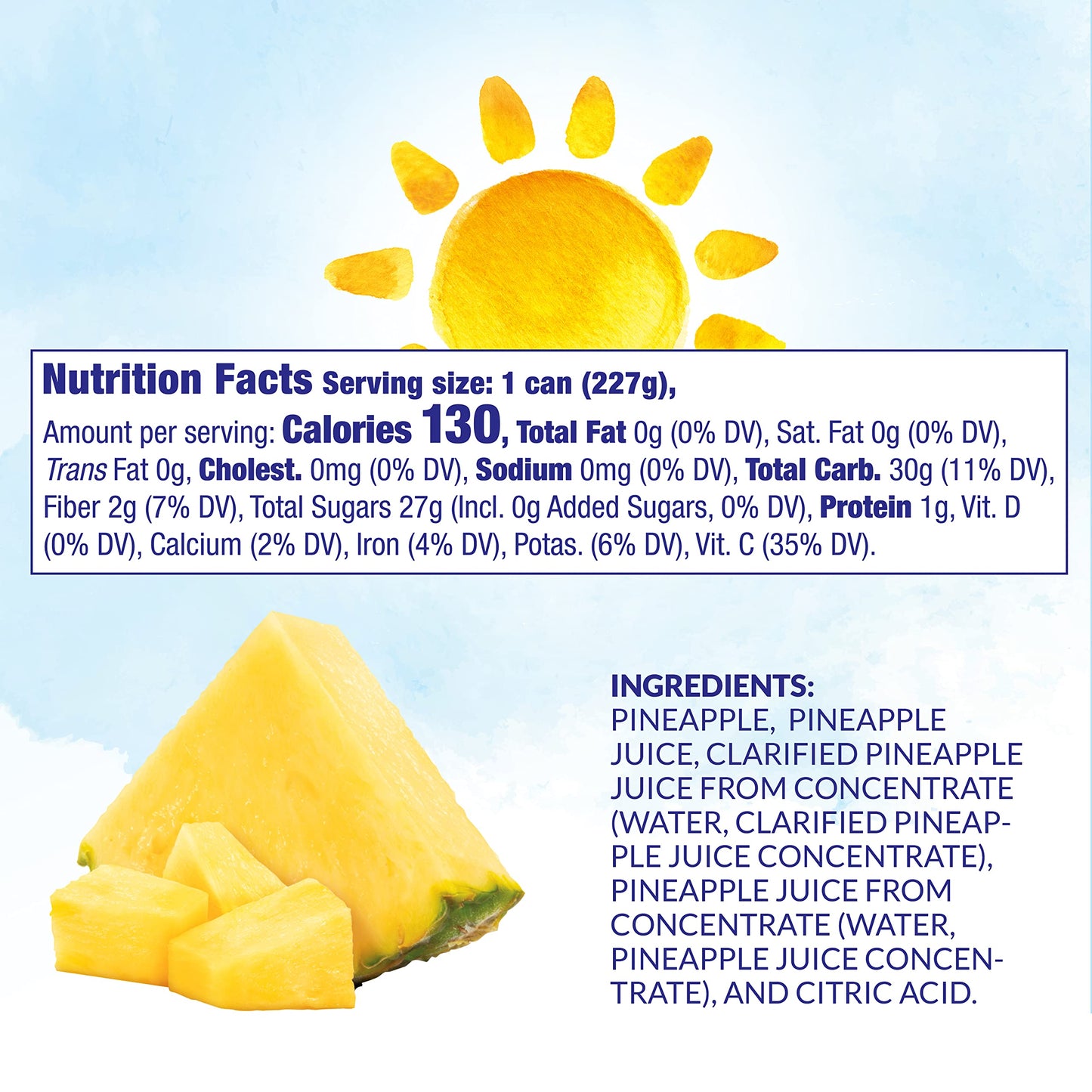 Dole Canned Fruit Pineapple Chunks in 100 Pineapple Juice Gluten Free Pantry Staples 8 Oz 12 Count Packaging May Vary