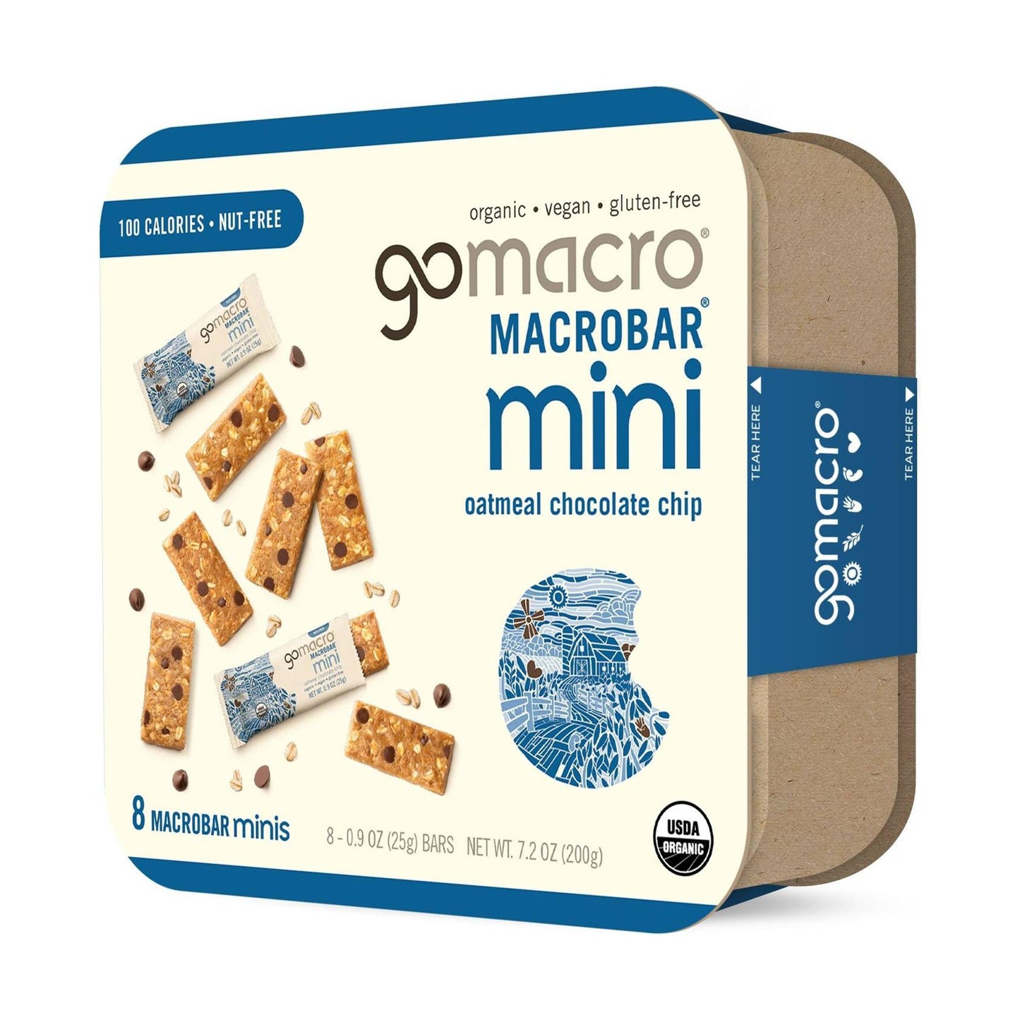 GOMACRO Organic Oatmeal Choc Chip Macrobar Minis 8 Count 72 OZ