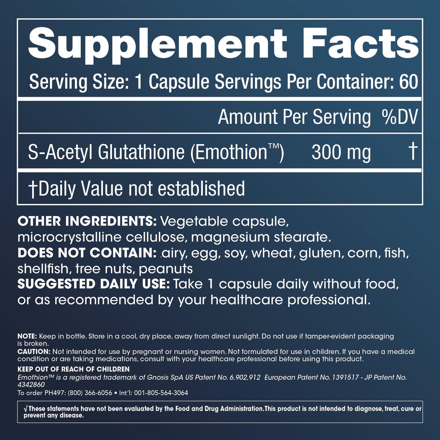 ProHealth S-Acetyl Glutathione (Emothion™) (300 mg - 60 Capsules)