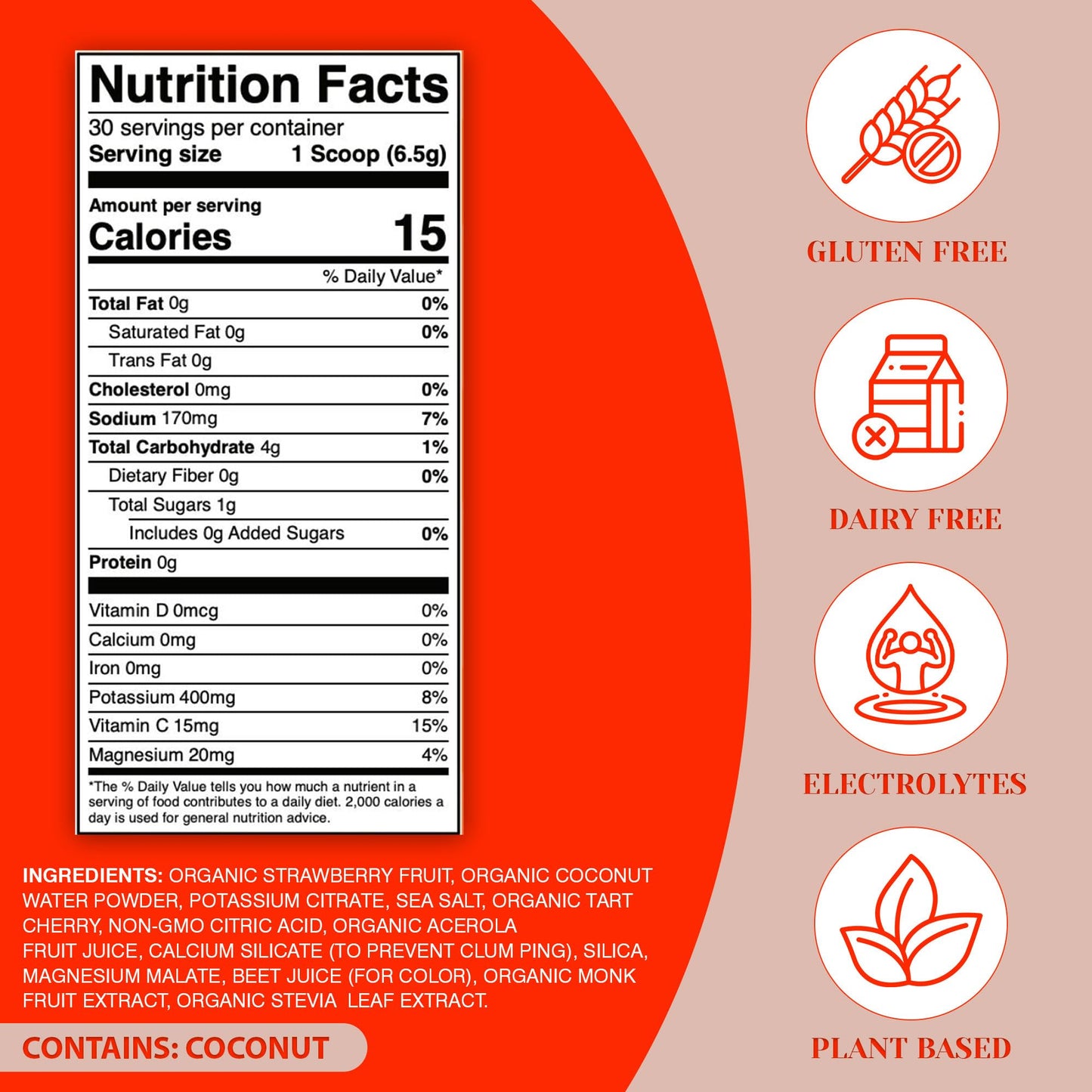 Rayvi Zero Sugar Electrolytes + Minerals Hydration Powder - Vegan, No Sugar and Artificial Additives - 1 Pack (30 Servings) - Electrolyte Powder Hydration Mix - (Radiant Sweet Berry Flavor)