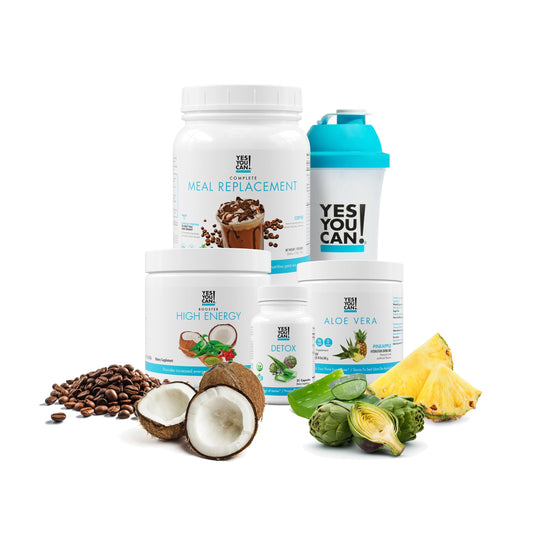 Yes You Can! Detox Plus Kit (Meal Replacement Coffee, Aloe Vera Pineapple) - Complete Meal Replacement Powder, High Energy Shake Booster, Aloe Vera Detox Supplement, Health Transformation