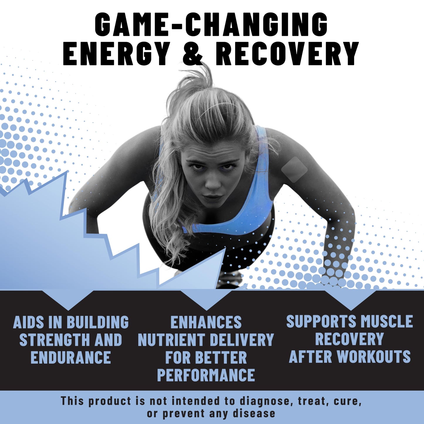 TOLEVITA Pre Workout Creatine Patches - 36 Pcs | Creatine Monohydrate & Pyruvate | Energy Support & Muscle Recovery | Easy-to-Use Adhesive Patches for Gym, Fitness, and Active Lifestyles