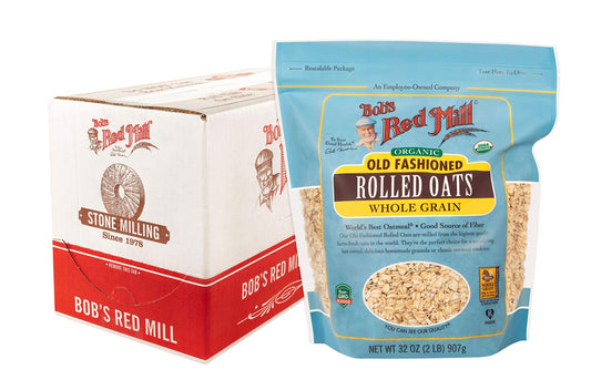 Bobs Red Mill Organic Old Fashioned Rolled Oats 32ounce Pack of 4