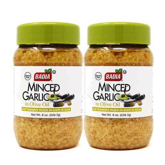 Badia Minced Garlic in Olive Oil 8 oz  Palatize Pack of 2