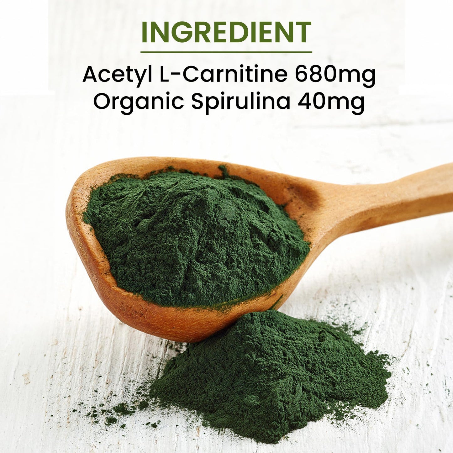 Green Organic Supplements Acetyl L-Carnitine, Carnitine, ALC, 90 VCaps, High Absorbable, Non-GMO, Gluten-Free (Single)