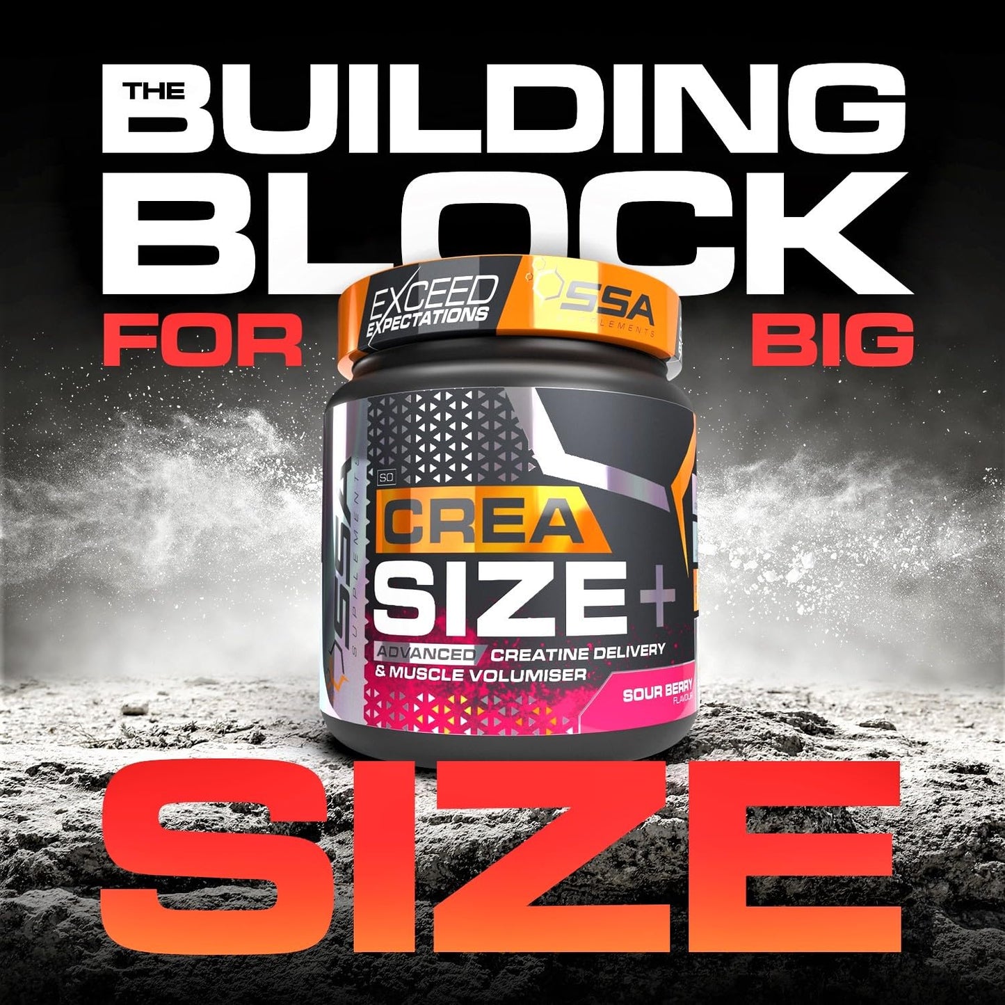 SSA Creatine Monohydrate Powder with D-Ribose for Muscle Gain and Volumization, Rapid Muscle Recovery | Pure Micronized Creatine | Time Release Blend | 1.2lb (Sour Berry)