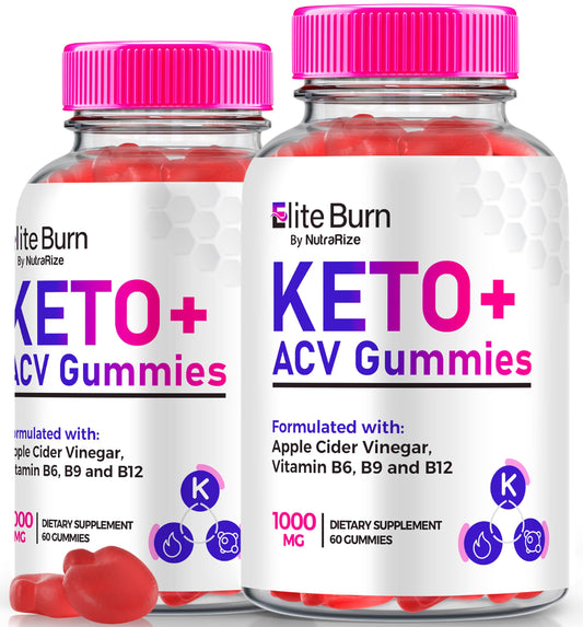 (2 Pack) Elite Burn Keto ACV Gummies, Elite Burn ACV Keto Advanced Weight Loss, Burn Elite Xtra K2 Plus 1000MG Apple Cider Vinegar Gummys, Keto+ACV Gummy Pills, Keto Plus ACV Gomitas (120 Gummies)
