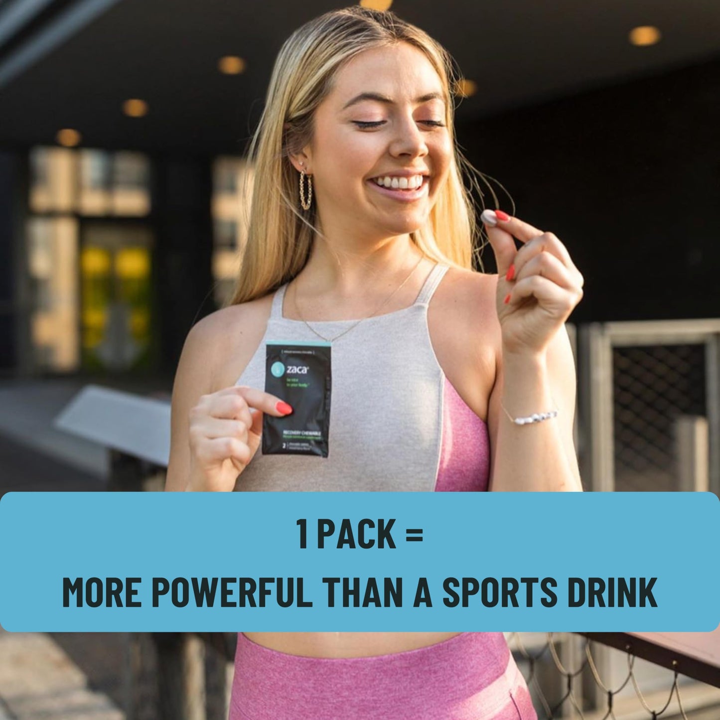 Zaca Recovery Chewable Supplement | Hydrate + Revive | Party, Travel, Exercise & Altitude | Sugar Free & Gluten Free | Mixed Berry, 6 Packets = 12 Tablets