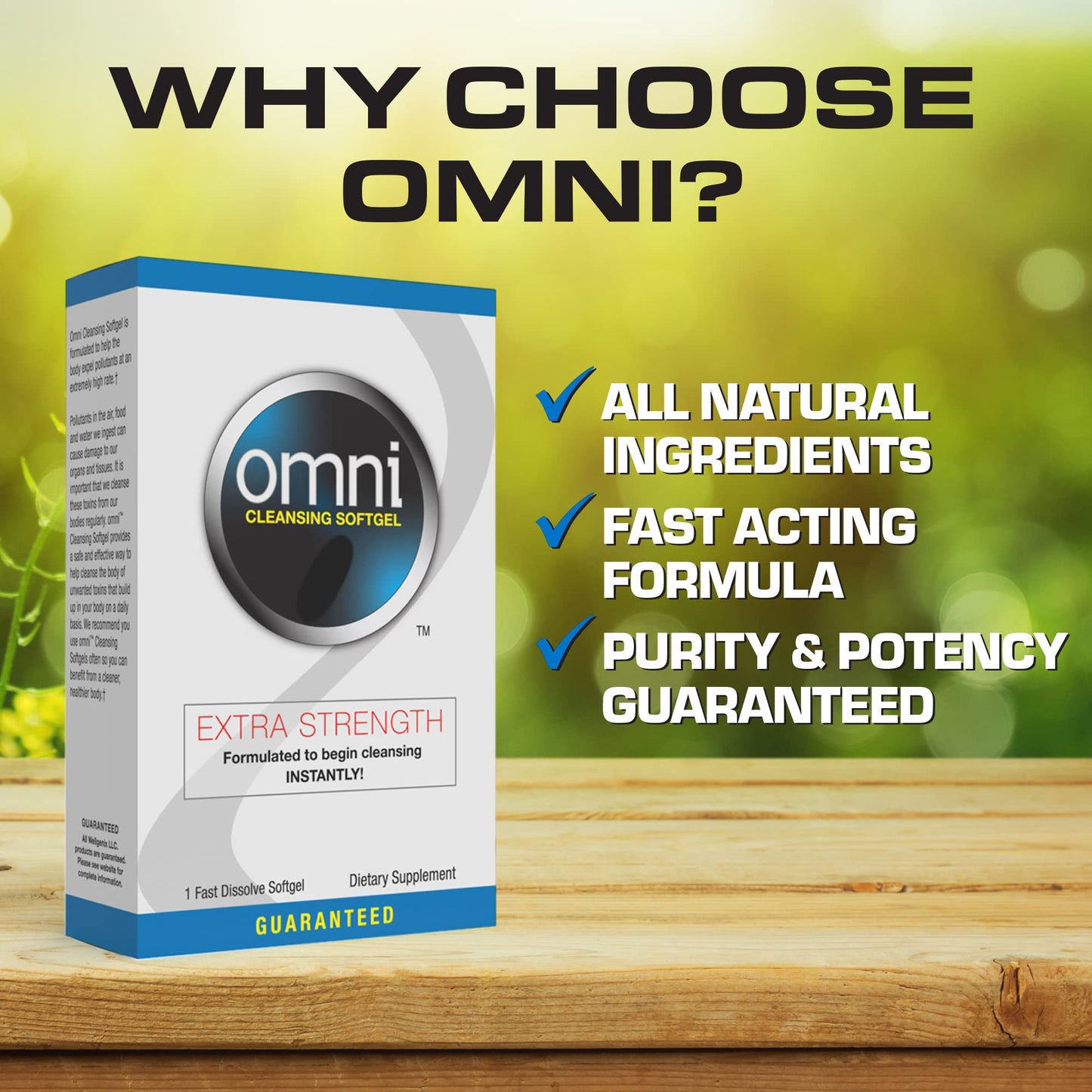 Wellgenix Omni Herbal Detox Cleanse Softgel: Fast Acting Body Detox, Quick Flush Toxin Removal, Herbal Cleanse Detox to Flush Your System, 1 Fast Acting Softgel