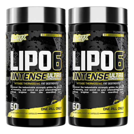 Nutrex Research Lipo6 Black Intense Ultra Concentrate Thermogenic Belly Fat Burner for Men and Women | Diet Weight Loss Supplement and Appetite Suppressant | Pack of 2