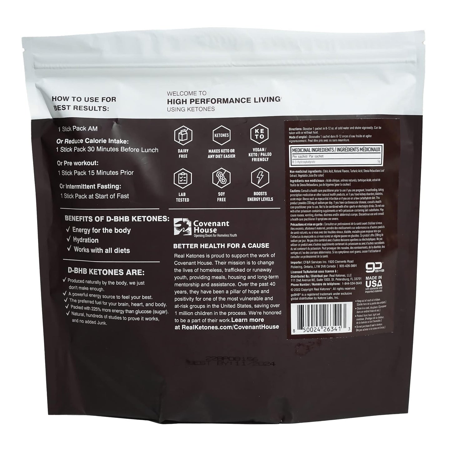 Real Ketones BHB Exogenous Ketones Drink Mix Packets Keto Electrolytes Powder Packets No Sugar with 4 Main Fasting Electrolytes Plus Hydrating Patented Keto BHB - 30 Count Black Cherry