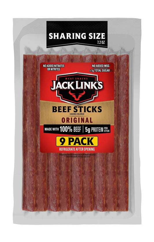 Jack Links Beef Sticks Original  Protein Snack Meat Stick Made with 100 Beef No Added MSG  72 Oz