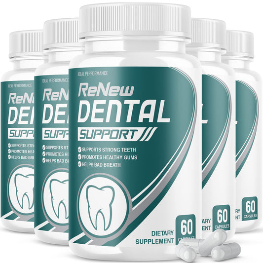 IDEAL PERFORMANCE (5 Pack) Renew Dental Support Pills Cleanser (300 Capsules)