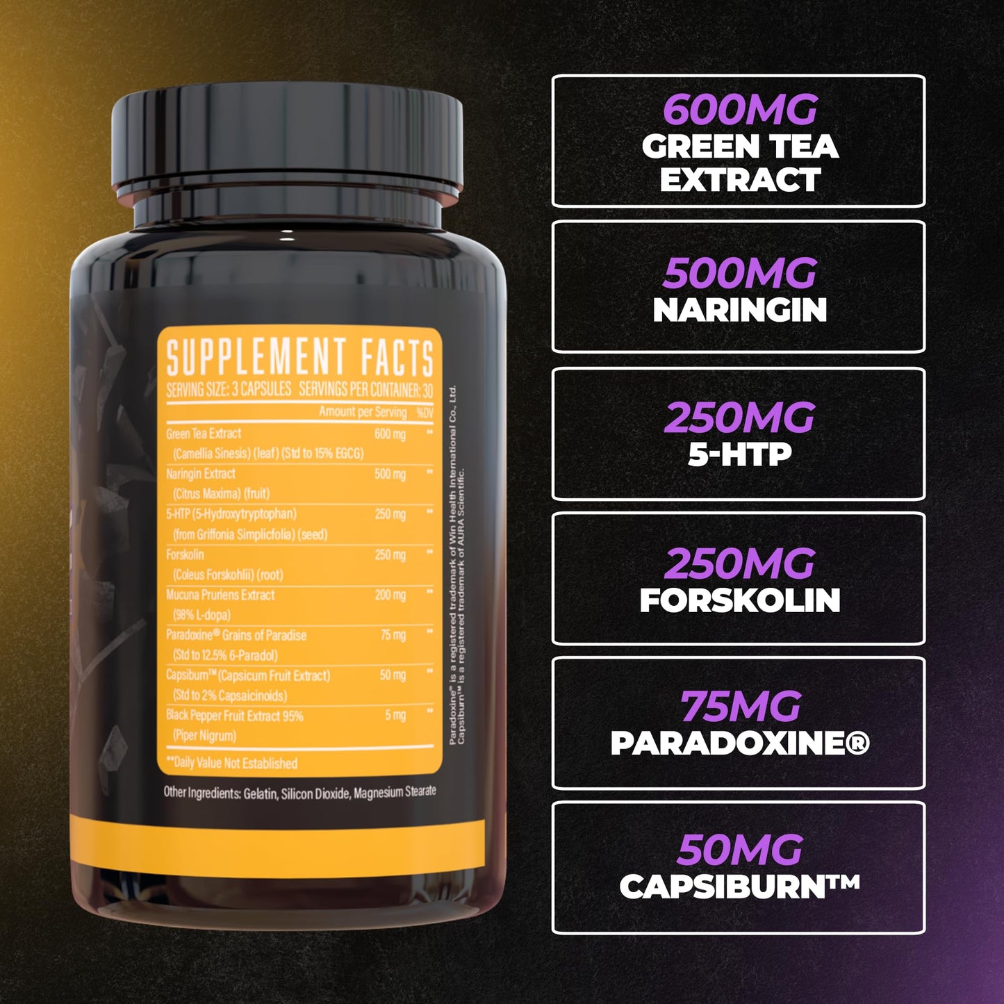 Huge Supplements Exterminate Thermogenic Fat Burner for Men & Women, Supports Weight Loss, Enhances Metabolism, Boosts Caloric Expenditure & Appetite Suppression - 100% Stimulant-Free (No Caffeine)