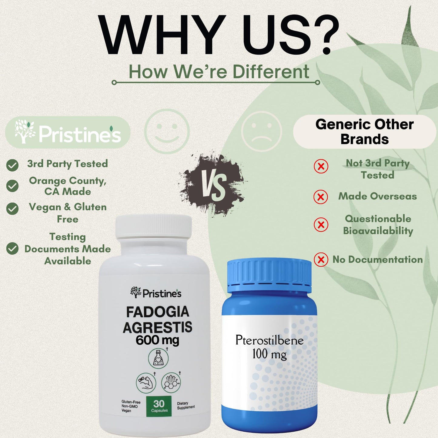 PRISTINE'S Fadogia Agrestis 600MG 30-Day Supply Sports Nutrition Testosterone Booster Support Capsules - Muscle Building & Vitality Support Extract Supplement - Gluten Free - Non-GMO