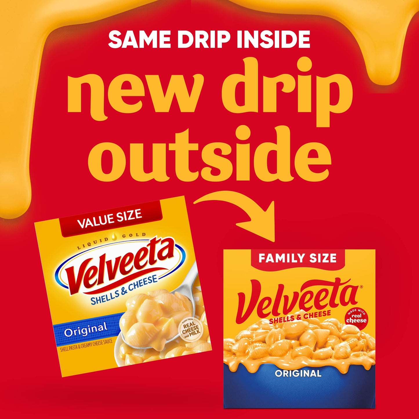 Velveeta Shells  Cheese Original Shell Pasta  Cheese Sauce Value Size Meal 24 oz Box