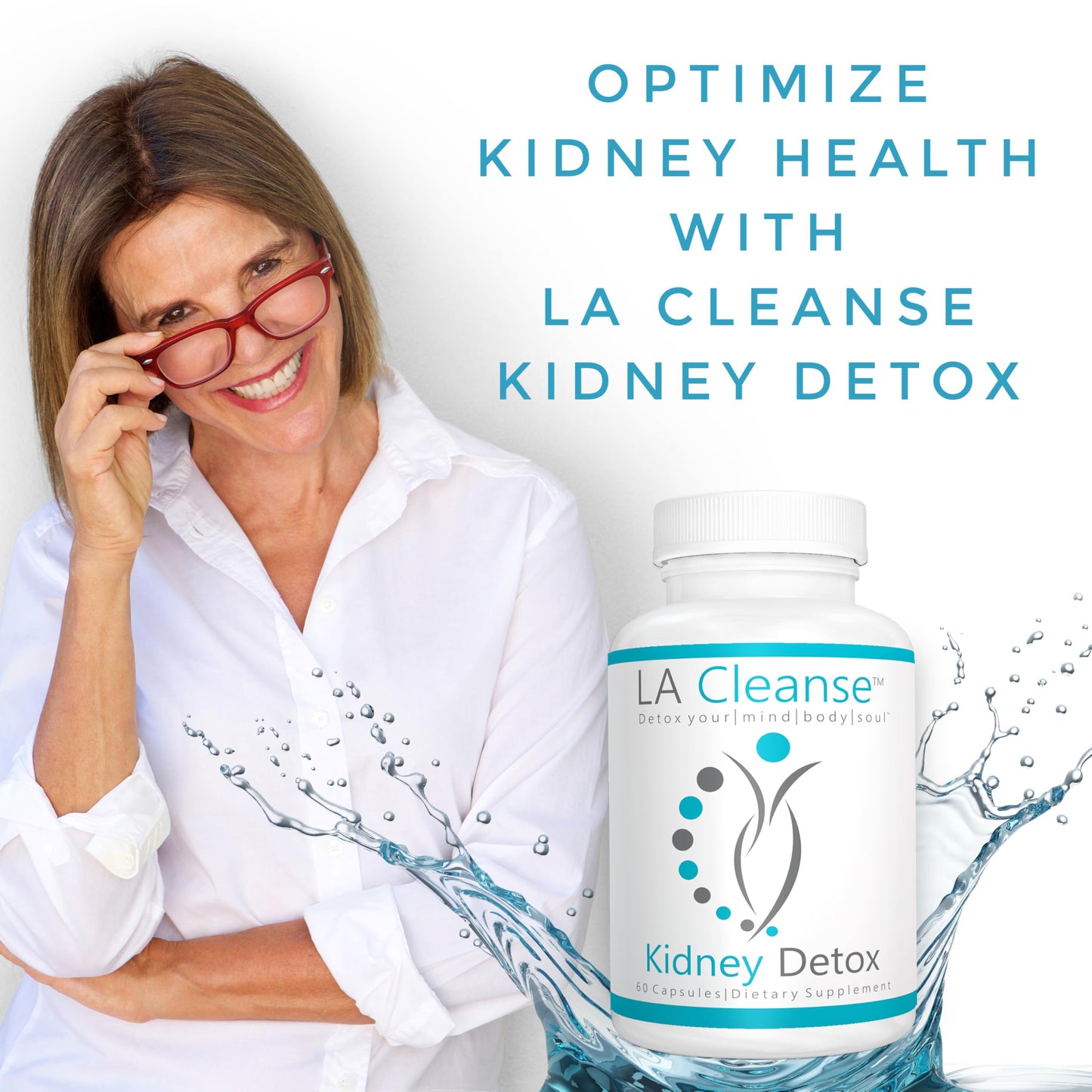 LA Cleanse Kidney Support Supplement - 60 Capsules - 200 mg Cranberry Extract with Astragalus Root, Uva Ursi Leaf Powder, & Chanca Piedra Powder for Kidney Detox Cleanse & Overall Urinary Wellness